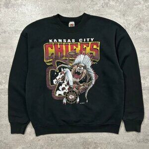 VTG 90s NFL Kansas City Chiefs Taz Looney Tunes Sweatshirt, 1993 Chiefs Football